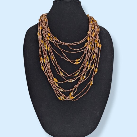 16-Strand Beaded Draping Necklace - Picture 1 of 6